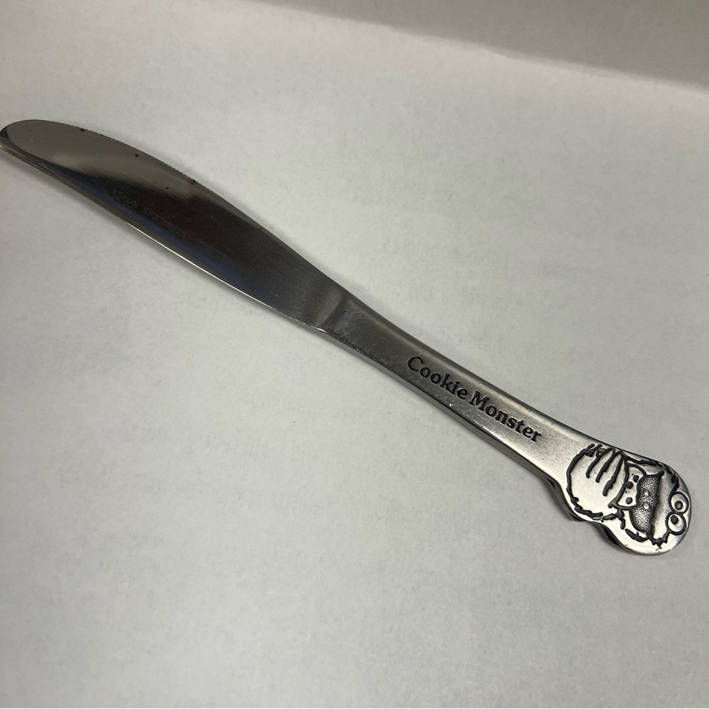 Vintage "Cookie Monster" Stainless Steele Childs Cutlery Knife 6" By Muppets Inc